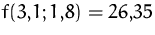 $f(3{,}1;1{,}8)=26{,}35$